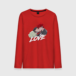 Лонгслив хлопковый мужской Mia Kim x Vinny Hong Love, цвет: красный