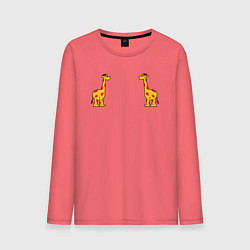 Лонгслив хлопковый мужской Жираф, цвет: коралловый