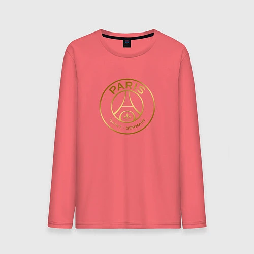 Мужской лонгслив PSG GOLD LOGO ПСЖ ЗОЛОТО / Коралловый – фото 1