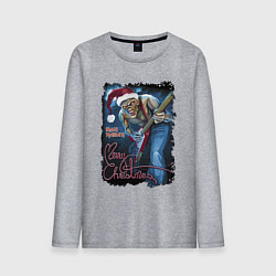 Лонгслив хлопковый мужской Iron Maiden, Merry Christmas, цвет: меланж