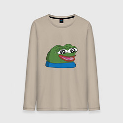Лонгслив хлопковый мужской Pepe happy Пепе хеппи, цвет: миндальный