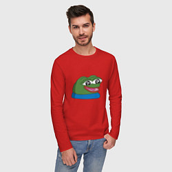 Лонгслив хлопковый мужской Pepe happy Пепе хеппи, цвет: красный — фото 2