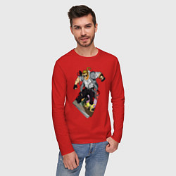 Лонгслив хлопковый мужской Comix Zone, цвет: красный — фото 2