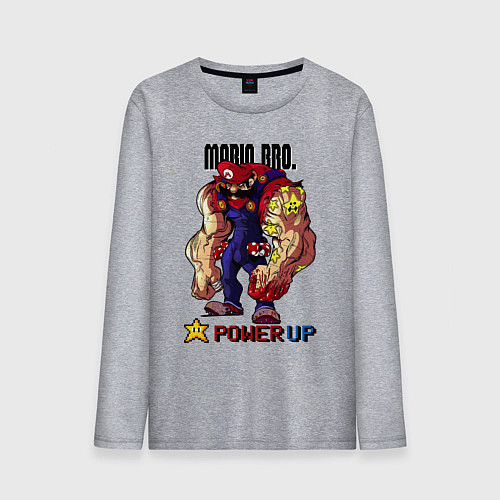 Мужской лонгслив Big Mario / Меланж – фото 1