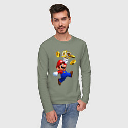Лонгслив хлопковый мужской Mario cash, цвет: авокадо — фото 2