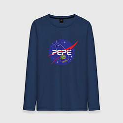 Лонгслив хлопковый мужской Pepe Pepe space Nasa, цвет: тёмно-синий