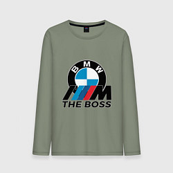 Лонгслив хлопковый мужской BMW BOSS, цвет: авокадо