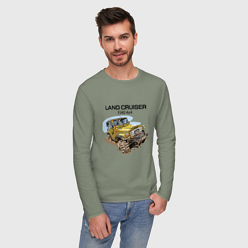 Мужской лонгслив Toyota Land Cruiser FJ 40 4X4 / Авокадо – фото 3