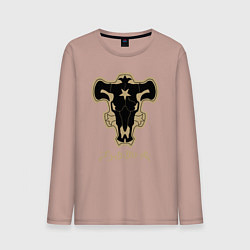 Лонгслив хлопковый мужской Черный Бык, цвет: пыльно-розовый