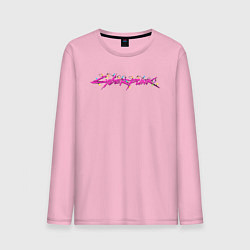 Лонгслив хлопковый мужской Гирлянда Cyberpunk, цвет: светло-розовый