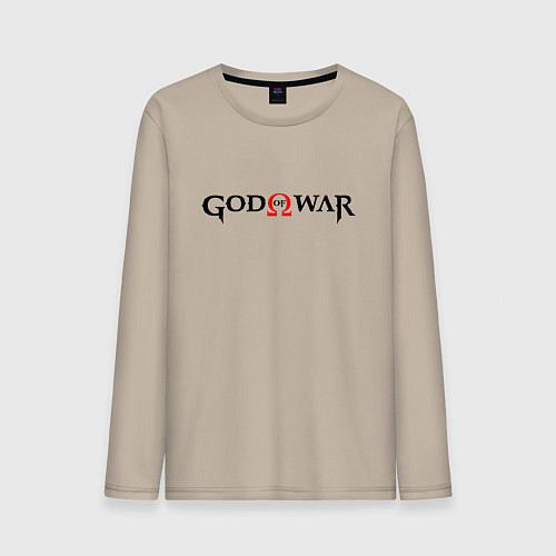 Мужской лонгслив GOD OF WAR LOGO BLACK RED / Миндальный – фото 1