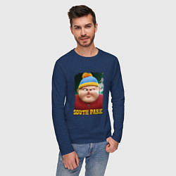 Лонгслив хлопковый мужской Eric Cartman 3D South Park, цвет: тёмно-синий — фото 2