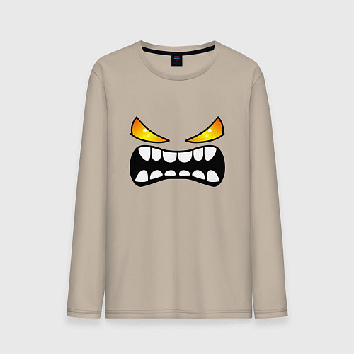 Мужской лонгслив Geometry Dash: Demon Face / Миндальный – фото 1
