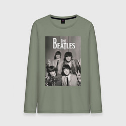 Лонгслив хлопковый мужской Легендарные музыканты, цвет: авокадо
