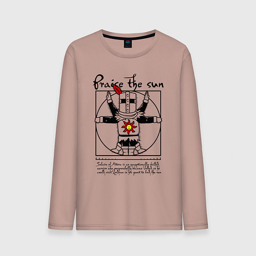 Мужской лонгслив Dark Souls - Praise the Sun! / Пыльно-розовый – фото 1