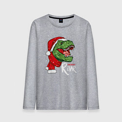 Лонгслив хлопковый мужской T-rex Merry Roar, цвет: меланж