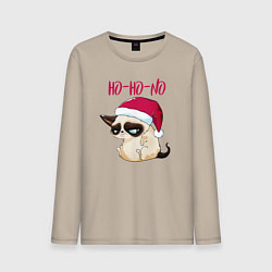 Лонгслив хлопковый мужской Ugly cat Ho-Ho-No, цвет: миндальный