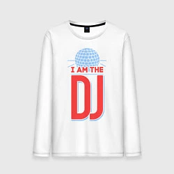 Лонгслив хлопковый мужской I am the DJ, цвет: белый