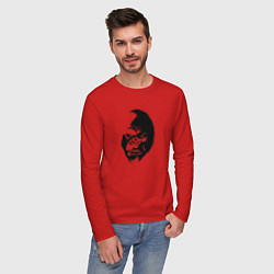 Лонгслив хлопковый мужской Angry Monkey Cotton Theme цвета красный — фото 2