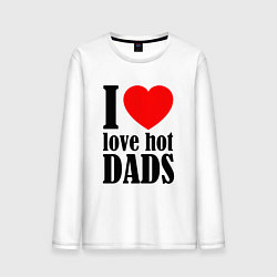 Лонгслив хлопковый мужской I LOVE HOT DADS, цвет: белый