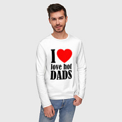 Лонгслив хлопковый мужской I LOVE HOT DADS, цвет: белый — фото 2