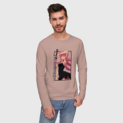 Лонгслив хлопковый мужской Юно Гасай Дневник будущего, цвет: пыльно-розовый — фото 2