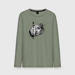 Лонгслив хлопковый мужской Adele лицо, цвет: авокадо