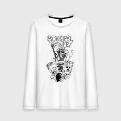 Лонгслив хлопковый мужской Municipal Waste - a musical disaster, цвет: белый