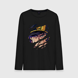 Лонгслив хлопковый мужской JOJOS BIZARRE ADVENTURE, ГЛАВНЫЙ ГЕРОЙ, цвет: черный