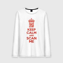 Мужской лонгслив Keep calm and scan me - fuck off