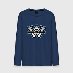 Лонгслив хлопковый мужской Wilmington sharks - baseball team, цвет: тёмно-синий