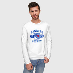 Лонгслив хлопковый мужской Нью Йорк Рейнджерс, New York Rangers, цвет: белый — фото 2