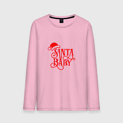Лонгслив хлопковый мужской Санта беби новый 2022 год, цвет: светло-розовый
