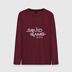Лонгслив хлопковый мужской Squid Style, цвет: меланж-бордовый