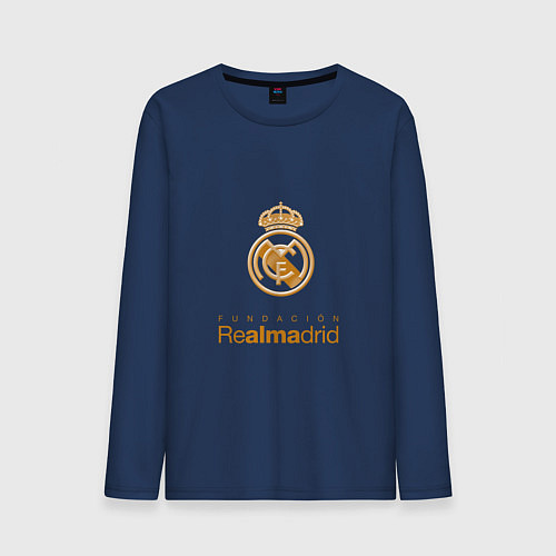 Мужской лонгслив Real Madrid Logo / Тёмно-синий – фото 1