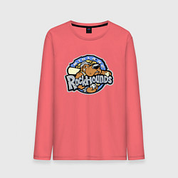 Лонгслив хлопковый мужской Midland Rockhounds - baseball team, цвет: коралловый