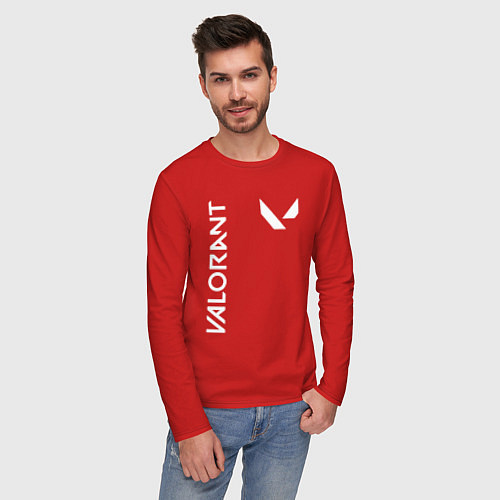 Мужской лонгслив Valorant - Logo / Красный – фото 3
