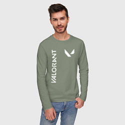 Лонгслив хлопковый мужской Valorant - Logo, цвет: авокадо — фото 2