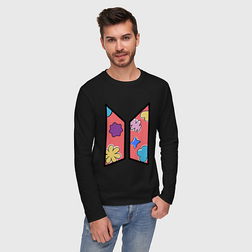 Мужской лонгслив BTS Permission To Dance КОНФЕТКИ / Черный – фото 3