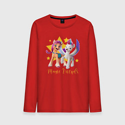 Лонгслив хлопковый мужской Magic Pony Friends, цвет: красный