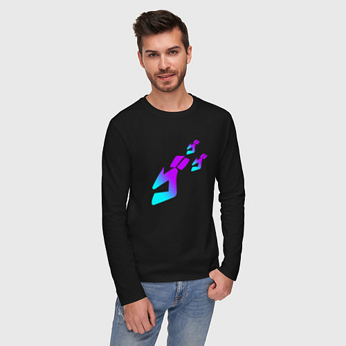 Мужской лонгслив НЕОН СИМВОЛ JOJOS BIZARRE ADVENTURE / Черный – фото 3