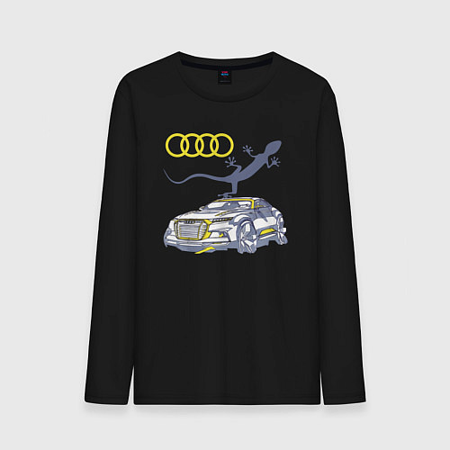 Мужской лонгслив Audi Quattro - зачётное точило! / Черный – фото 1
