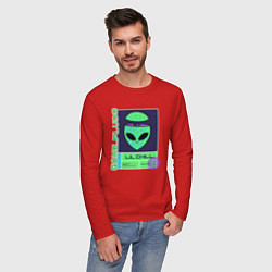 Лонгслив хлопковый мужской GONE FLUDD UFO, цвет: красный — фото 2