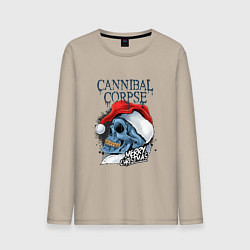 Лонгслив хлопковый мужской Cannibal Corpse Happy New Year, цвет: миндальный