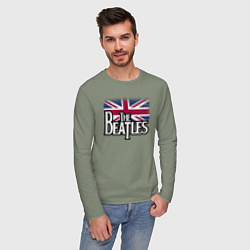 Лонгслив хлопковый мужской The Beatles Great Britain Битлз, цвет: авокадо — фото 2