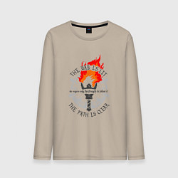 Лонгслив хлопковый мужской ФАКЕЛ ИЗ ИГРЫ DARKEST DUNGEON, цвет: миндальный