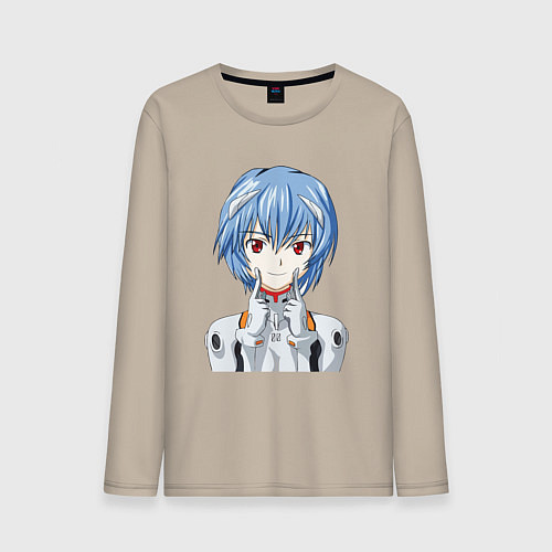 Мужской лонгслив Neon Genesis Evangelion Рей / Миндальный – фото 1