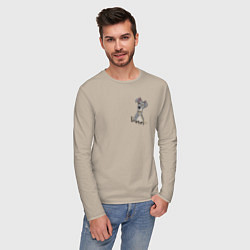 Лонгслив хлопковый мужской Forever Tramp, цвет: миндальный — фото 2