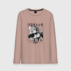 Лонгслив хлопковый мужской Ноэлль Noelle, Genshin Impact, цвет: пыльно-розовый