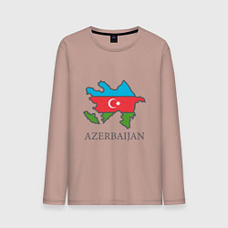 Лонгслив хлопковый мужской Map Azerbaijan, цвет: пыльно-розовый